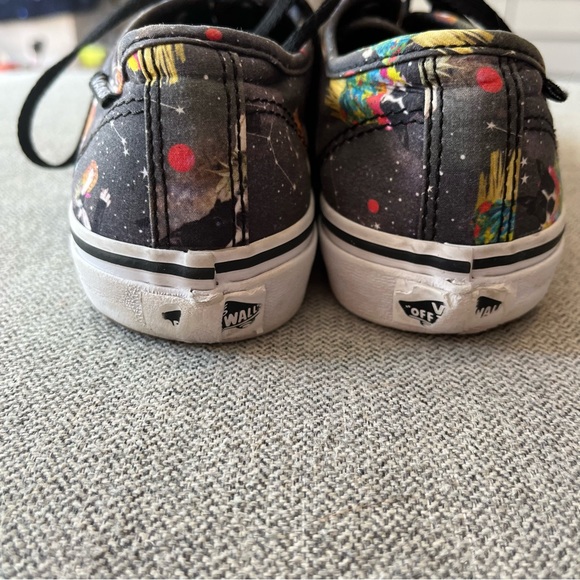 Vans Off the Wall Tennis Shoes Dog Print Boston Terrier in Space Galaxy Sz 6 - Picture 4 of 8